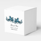 Blue Elegant Dragons Wedding Favor Boxes Bedankdoosjes (Voorkant Zijde)