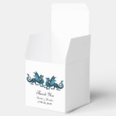 Blue Elegant Dragons Wedding Favor Boxes Bedankdoosjes (Geopend)