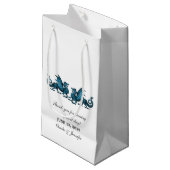 Blue Elegant Dragons Wedding Gift Bag Klein Cadeauzakje (Voorkant Gekanteld)