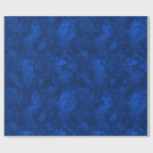 Blue Elegant Feather Pattern Cadeaupapier (Vlak)