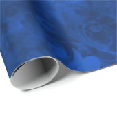 Blue Elegant Feather Pattern Cadeaupapier (Rol Hoek)