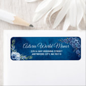 Blue Elegant floral summer wedding Etiket (Insitu)