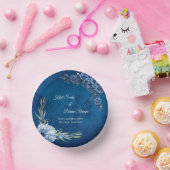 Blue Elegant floral summer wedding Papieren Kommen (Feest)