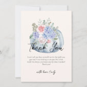 Blue Elegant Flower Pumpkin Herfst Baby shower Bedankkaart (Voorkant)