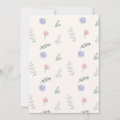 Blue Elegant Flower Pumpkin Herfst Baby shower Bedankkaart (Achterkant)