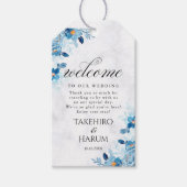 Blue Elegant flower summer wedding Cadeaulabel (Voorkant)