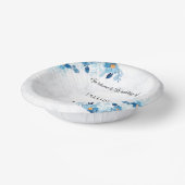 Blue Elegant flower summer wedding Papieren Kommen (Gebogen)
