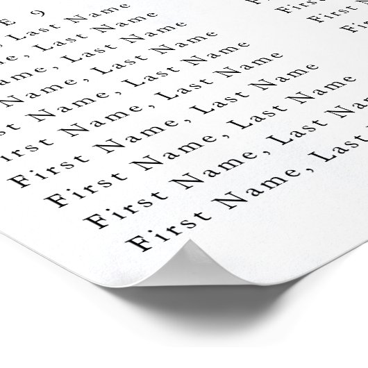 Blue Elegant flower summer wedding seating chart  Poster (Hoek)