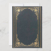 Blue Elegant  Gold Calligraphy Wedding Kaart (Achterkant)