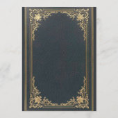 Blue Elegant  Gold Calligraphy Wedding Kaart (Achterkant)