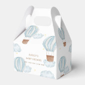 Blue Elegant Hete Luchtballon Wolk Boy Baby shower Bedankdoosjes (Achterkant)