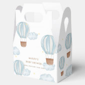 Blue Elegant Hete Luchtballon Wolk Boy Baby shower Bedankdoosjes (Geopend)