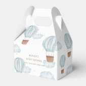 Blue Elegant Hete Luchtballon Wolk Boy Baby shower Bedankdoosjes (Voorkant Zijde)