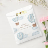 Blue Elegant Hete Luchtballon Wolk Boy Baby shower Bedankzakje (Gezegeld)