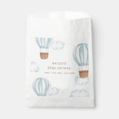 Blue Elegant Hete Luchtballon Wolk Boy Baby shower Bedankzakje (Voorkant)