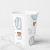 Blue Elegant Hete Luchtballon Wolk Boy Baby shower Papieren Bekers (Links)
