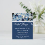 Blue Elegant Hydrangea Bridal Shower Invitations Kaart (Staand voorkant)