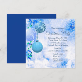 Blue Elegant kerstparty uitnodiging