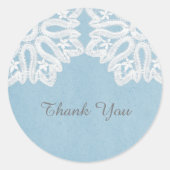 Blue Elegant Lace Dank je Stickers (Voorkant)