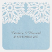 Blue Elegant Lace Wedding Stickers (Voorkant)