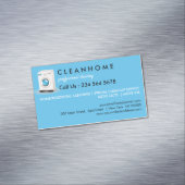 Blue Elegant Laundry CleanService Magnetisch Visitekaartje (Voorbeeld)