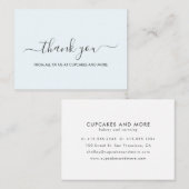 Blue Elegant minimalist - Hartelijk dank Visitekaartje (Voorkant / Achterkant)