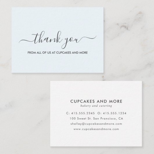 Blue Elegant minimalist - Hartelijk dank Visitekaartje (Voorkant / Achterkant)