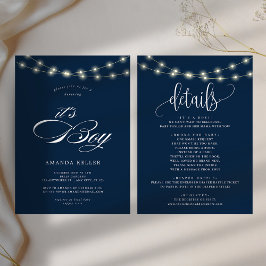 Blue Elegant Minimalist Het is Boy Baby shower Kaart