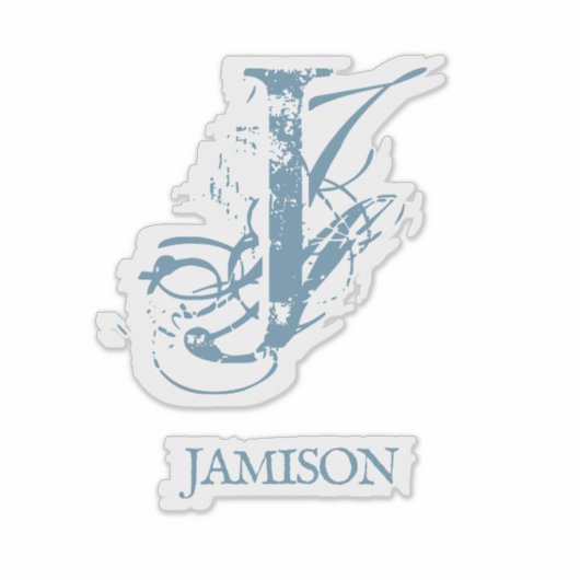 Blue Elegant Monogram Logo Name Business Bumper Sticker (Voorkant)