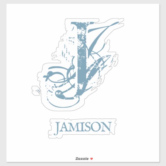 Blue Elegant Monogram Logo Name Business Bumper Sticker (Vel)