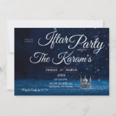Blue Elegant Mosque Ramadan Iftar Party  Invit Kaart (Voorkant)