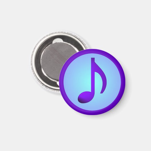 Blue Elegant Music Note Magneet (Voorkant / Achterkant)