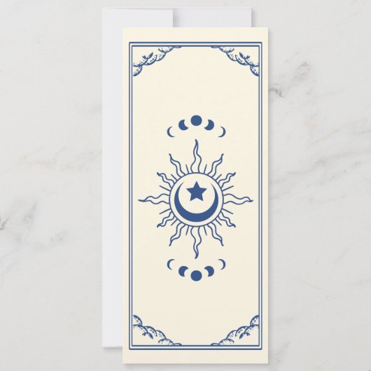 Blue Elegant Mystical Tarot Kaart Save the Date (Achterkant)