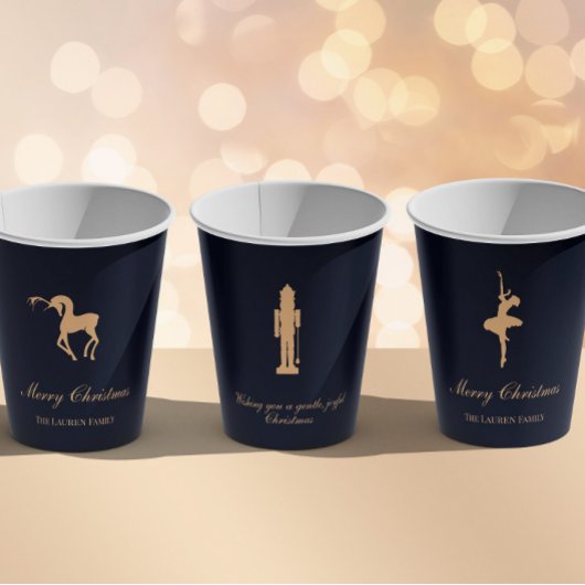 Blue elegant Nutcracker personalized cup Papieren Bekers