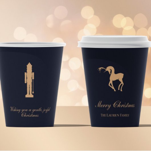 Blue elegant Nutcracker personalized cup Papieren Bekers