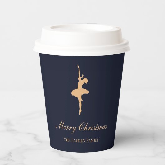 Blue elegant Nutcracker personalized cup Papieren Bekers (Voorkant)