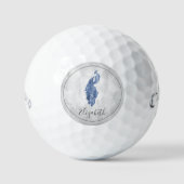 Blue Elegant Peacock Golf Balls Golfballen (Voorkant)