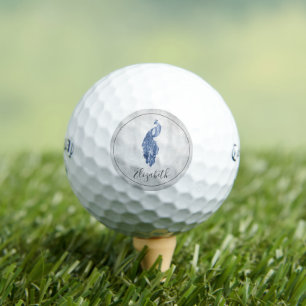Blue Elegant Peacock Golf Balls Golfballen