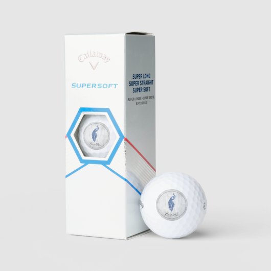 Blue Elegant Peacock Golf Balls Golfballen (Verpakking)