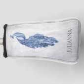 Blue Elegant Peacock Golf Head Hoesje Golfheadcover (Voorkant)