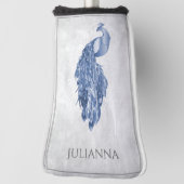 Blue Elegant Peacock Golf Head Hoesje Golfheadcover (Draai 90)
