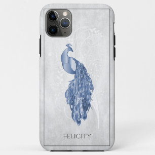 Blue Elegant Peacock Hoesje-Mate iPhone Case