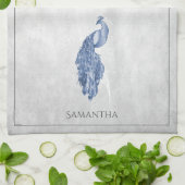 Blue Elegant Peacock Kitchen Towel Theedoek (Gevouwen)