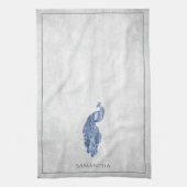 Blue Elegant Peacock Kitchen Towel Theedoek (Verticaal)