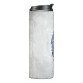 Blue Elegant Peacock Personalized Thermal Tumbler Thermosbeker (Gedraaid links)