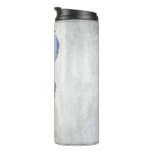 Blue Elegant Peacock Personalized Thermal Tumbler Thermosbeker (Geroteerd rechts)