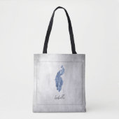 Blue Elegant Peacock Persoonlijke Canvas tas (Voorkant)