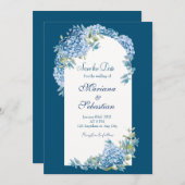 Blue Elegant Rustic Simple Elegant Save the Dates Save The Date (Voorkant / Achterkant)