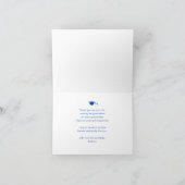 Blue Elegant Script Minimalist Photo Afstuderen Bedankkaart (Binnen)