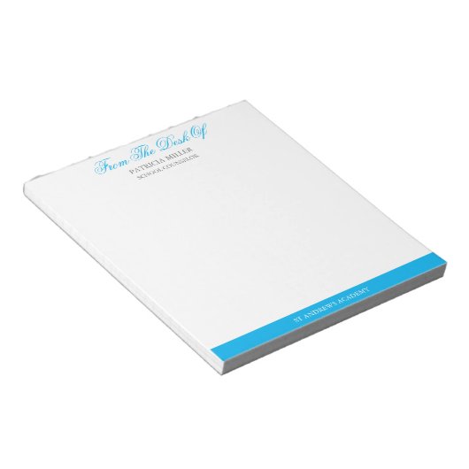 Blue Elegant Script Note van schooladviseur Notitieblok (Schuin)